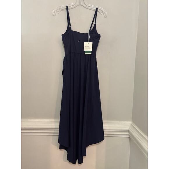 Halara Dress Breezeful High Low Flowy Midi Quick Dry Casual Navy Blue Small NWT - Picture 4 of 10
